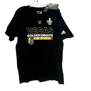 Adidas NHL NEW Vegas Golden Knights T-Shirt Hockey 2017-2018 Cotton Short Sleeve